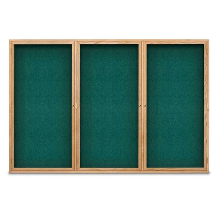 United Visual Products Sliding Door Indoor Enclosed Corkboard, 7 UV9028ACSH-WHITE-COBACC
